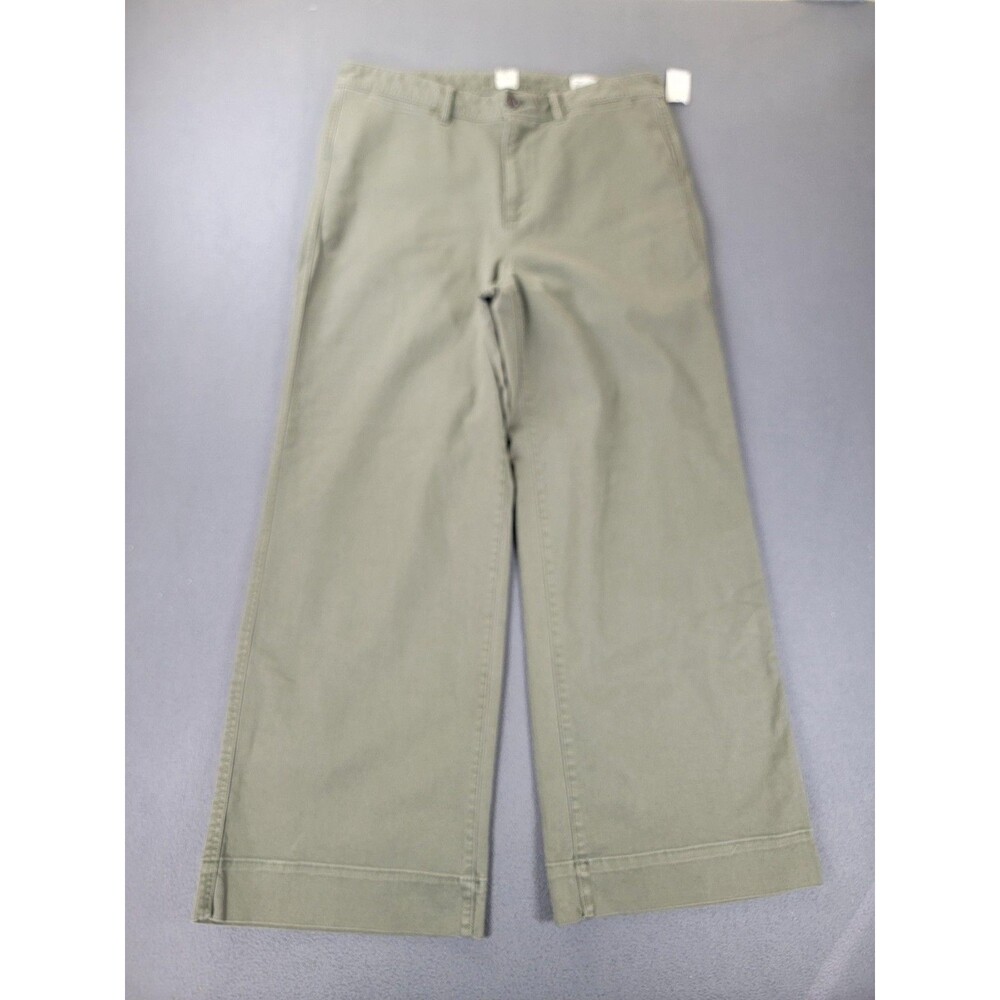 GAP Pants Womens 16 Tall Olive High Rise Wide‎ Leg Chino Crop Casual Stretch